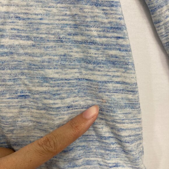 SOMA Large Slub Terry Draped Open Front Cardigan Heather Sky Blue Comfy - Picture 12 of 12